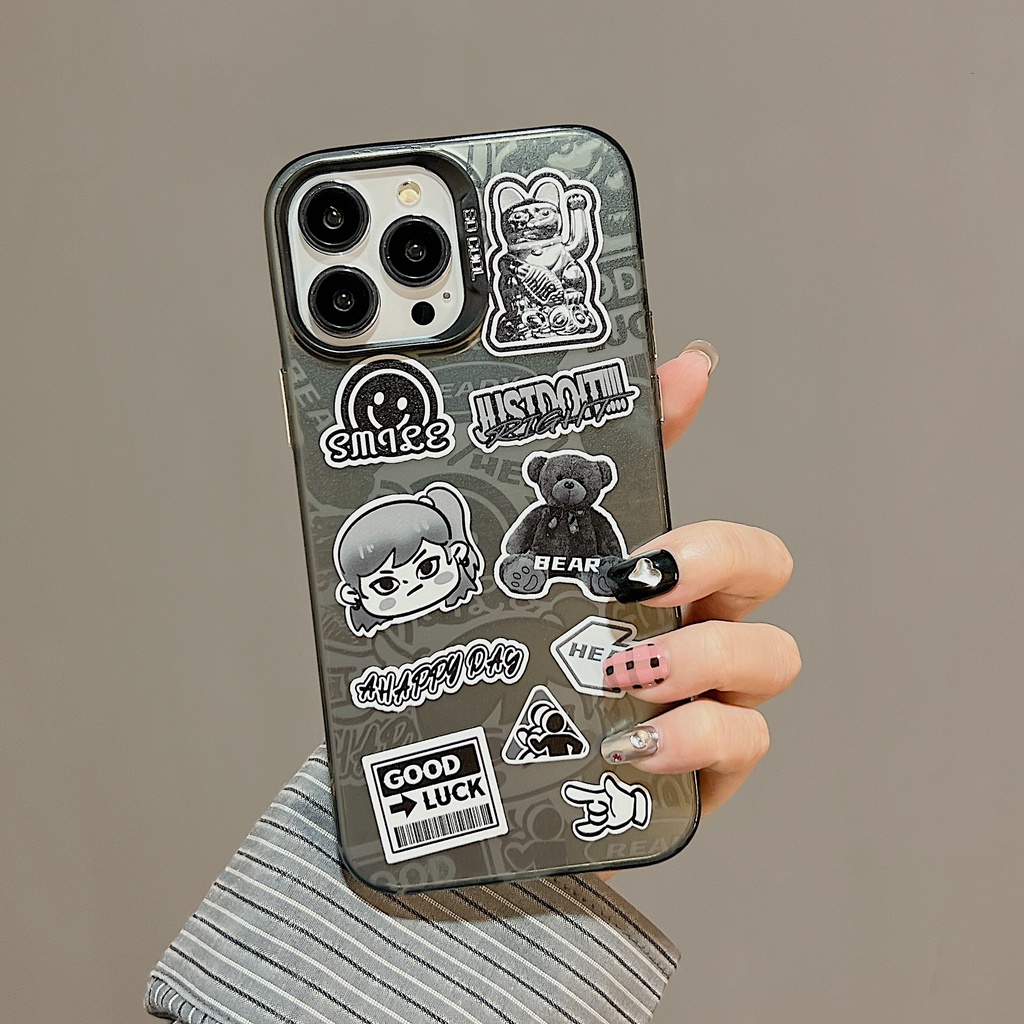 Ốp Điện Thoại tpu Dẻo Trong Suốt Họa Tiết Hoạt Hình Độc Đáo Chống Sốc Cho iPhone 11 13 12 14 PRO MAX