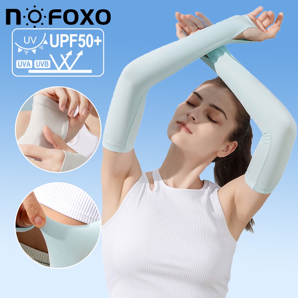 Găng tay chống nắng NOFOXO UPF50+ lụa băng mỏng thoáng khí chống tia UV thời trang mùa hè