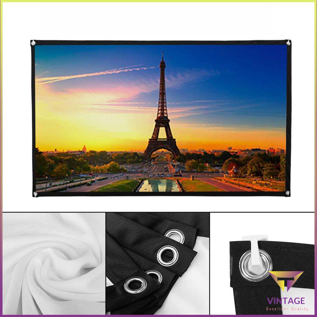 16:9 Di Động Có Thể Gập Lại Màn Hình Máy Chiếu Treo Tường Rạp Phim Tại Nhà 3D Độ Nét Cao Canvas