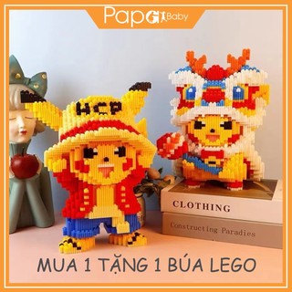 Đồ chơi lắp ghép Pikachu Rồng, mô hình lắp lắp pikachu, Le go Pikachu Lân siêu thi Ngọc Thịnh