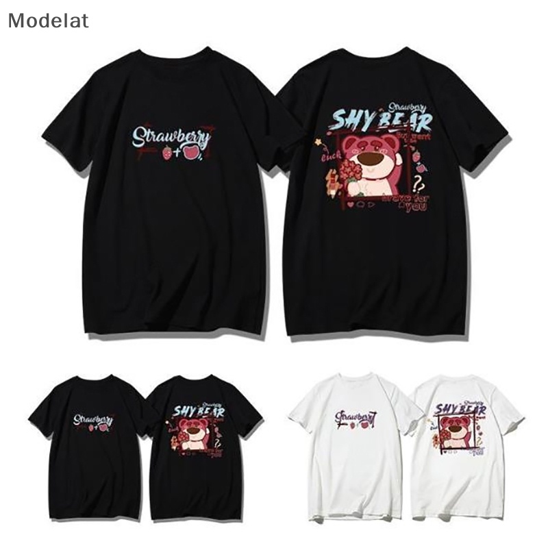 Áo Thun Tay Ngắn Cổ Tròn Dáng Rộng In Họa Tiết Gấu Hoạt Hình Thời Trang Mùa Hè Cho Nữ