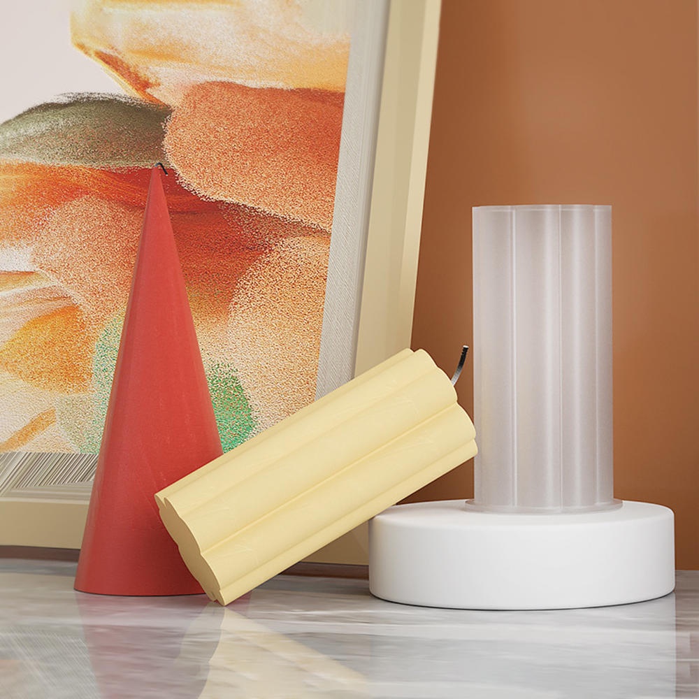 Khuôn Silicone Làm Nến Hình Trụ Tam Giác Gấp Được 12 Hình Dạng