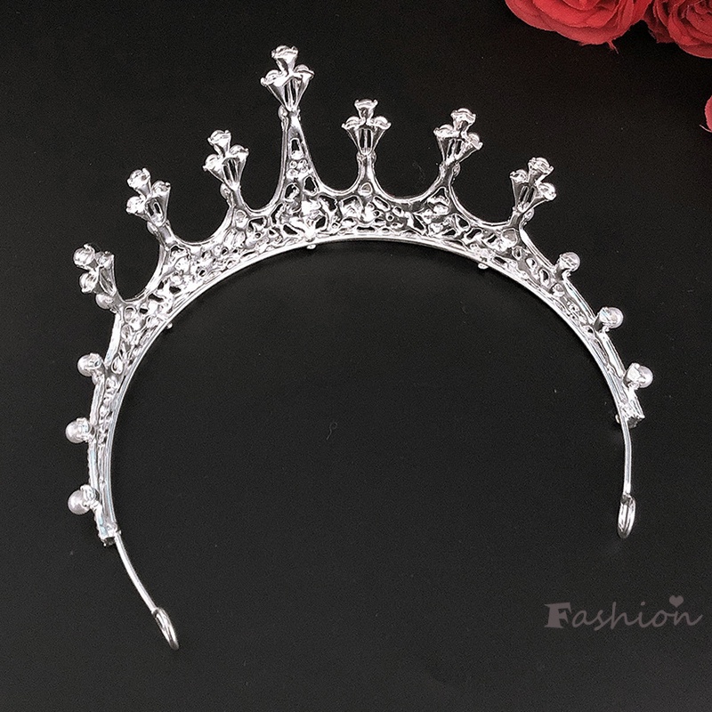 Vương Miện Cài Tóc Đính Ngọc Trai Phong Cách Retro