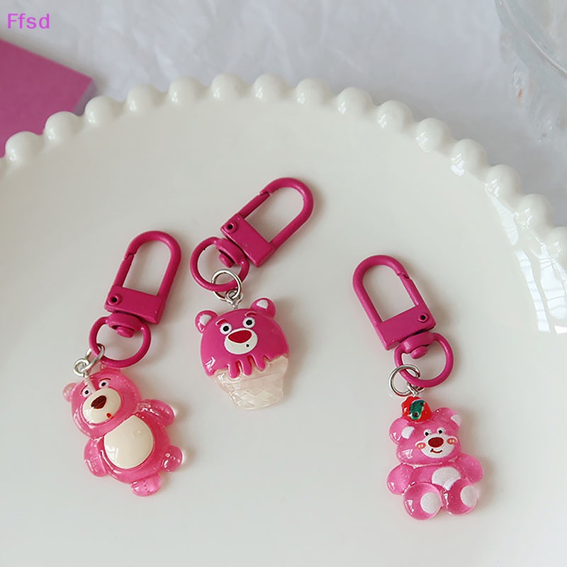 {Ffsd} Móc Khóa Xe Hơi / Túi Xách Hình Gấu / Dâu Tây Hoạt Hình Dễ Thương Cho Bé Gái