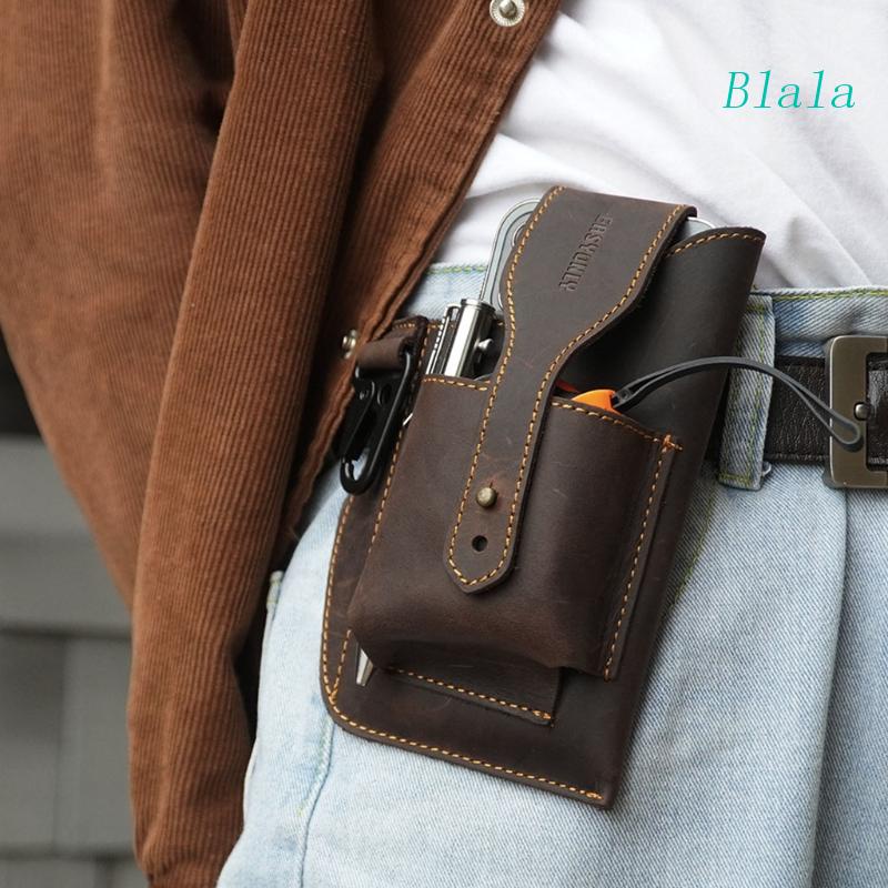 Túi Đeo Hông Bằng Da Bò Đa Năng Kèm 2 Móc Khóa Phong Cách Phục Hưng