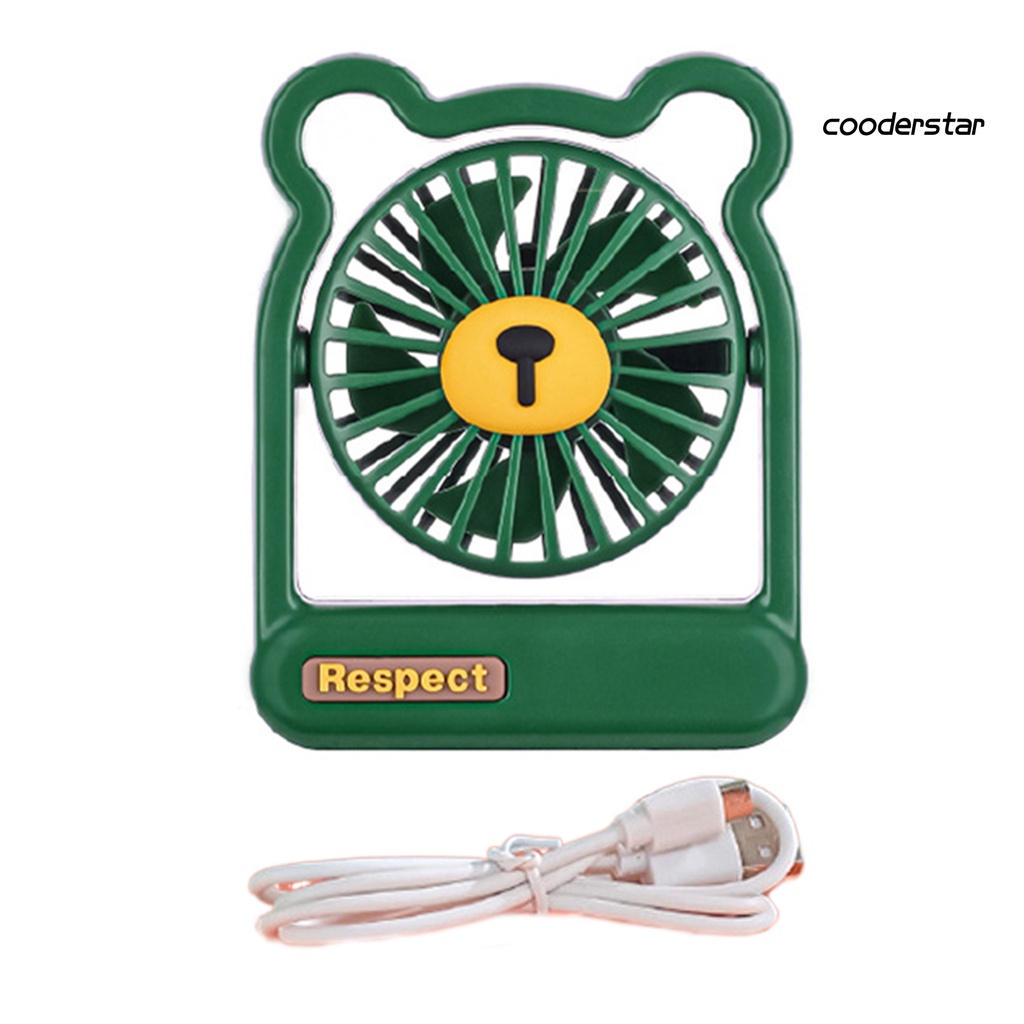 Quạt Làm Mát Cầm Tay Sạc USB Hình Gấu Dễ Thương Cho Học Sinh