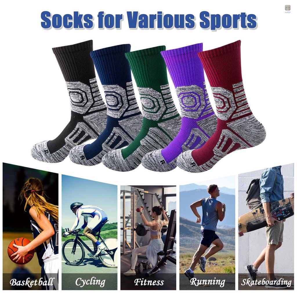 Vớ Thể Thao Dày Dặn Có Đệm Gân Chống Ẩm Chống Trượt Thoáng Khí Cho Nam