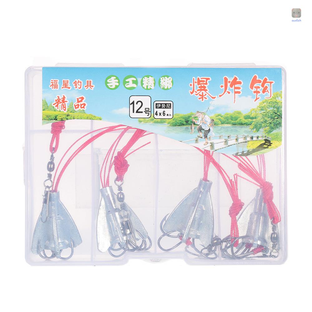 Set 4 Lưỡi Câu Cá 6 Trong 1 Bằng Thép Cacbon Trọng Lượng 9# 10# 11# 12# 13#