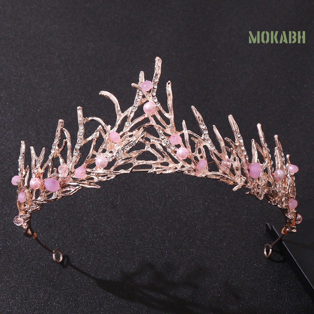 Vương Miện Cài Tóc Đính Đá Và Ngọc Trai Nhân Tạo Thời Trang