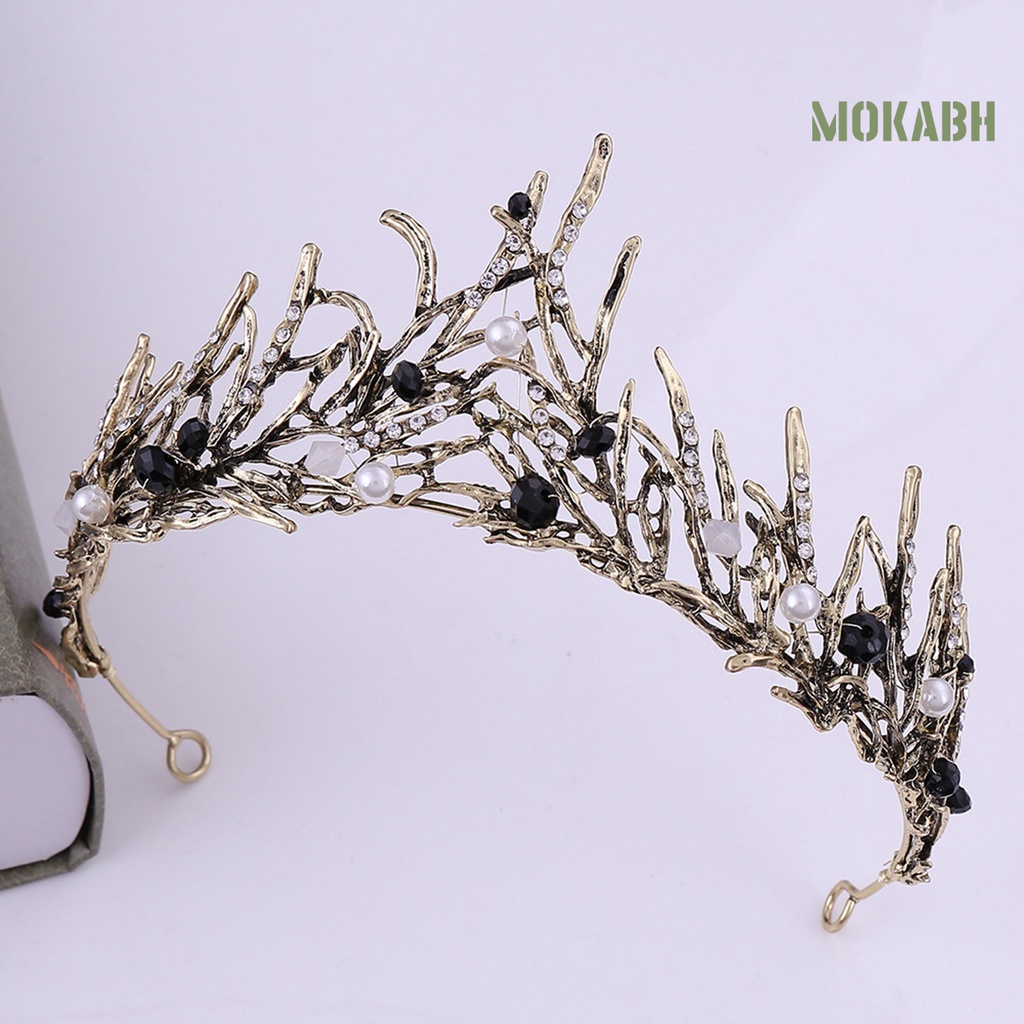 Vương Miện Cài Tóc Đính Đá Và Ngọc Trai Nhân Tạo Thời Trang