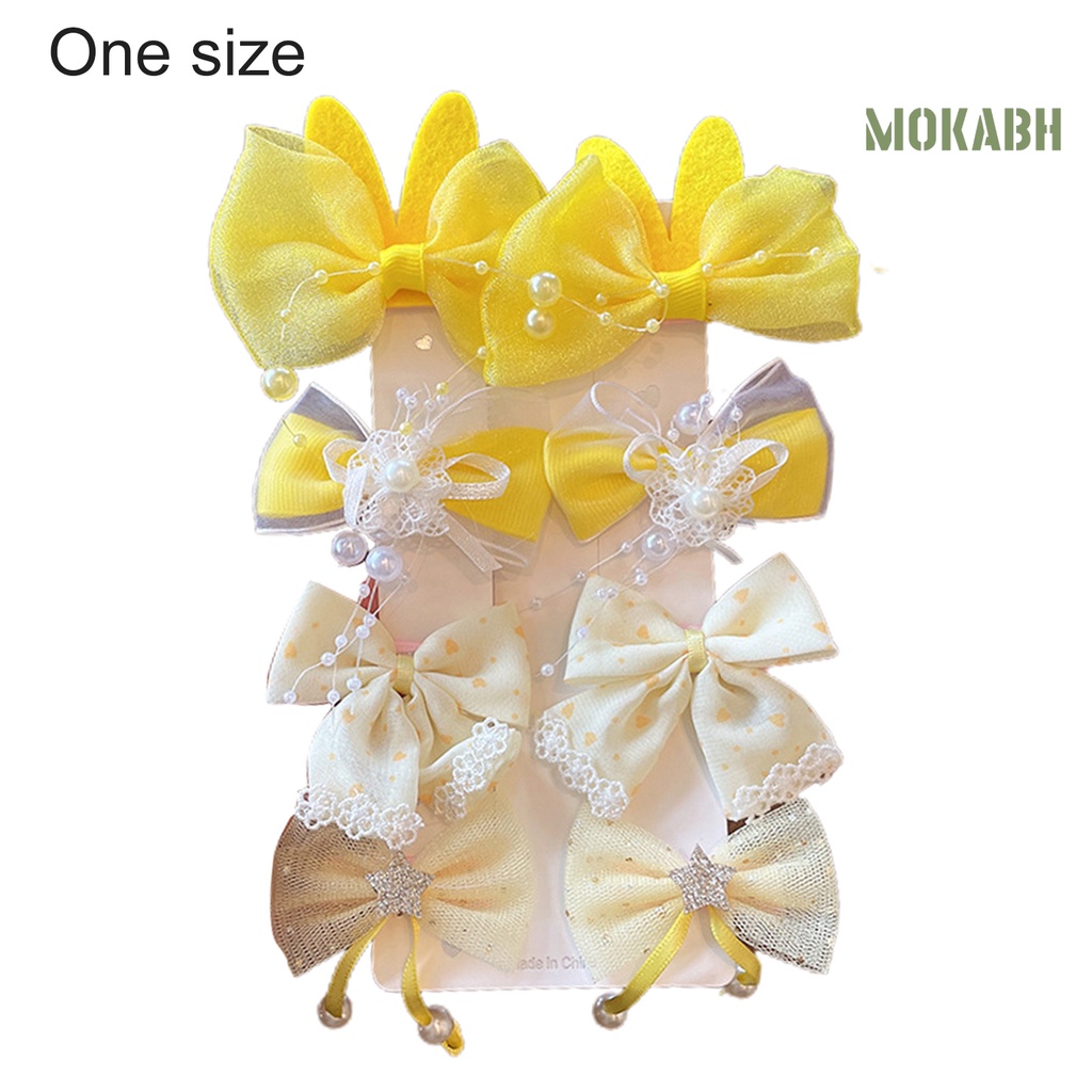 1 Bộ Kẹp Tóc Hình Nơ Mềm Mại Co Giãn Thoải Mái Cho Bé Gái