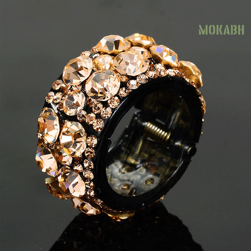 Kẹp Tóc Đuôi Ngựa Đính Đá Nhiều Màu Sắc Chống Trượt