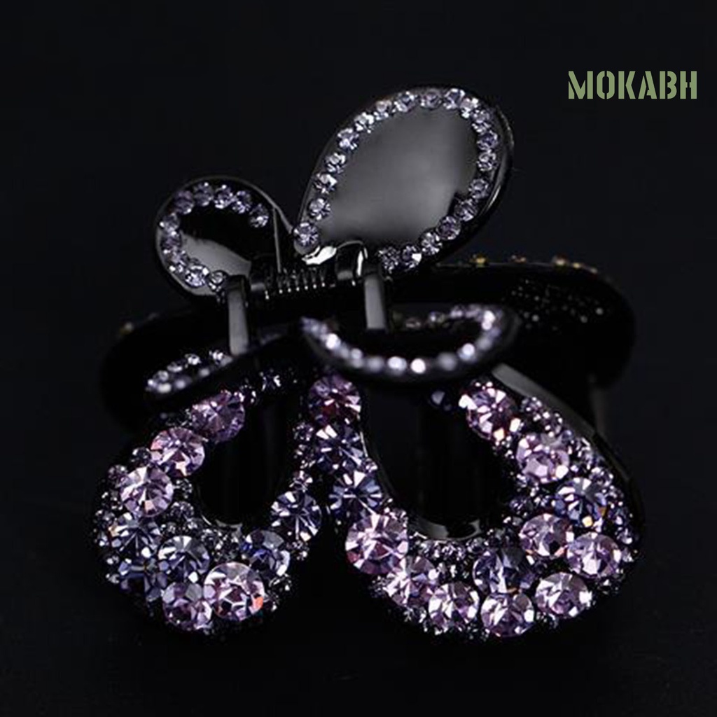 Kẹp Tóc Hình Bướm Bằng Nhựa Đính Đá Lấp Lánh Thời Trang Cho Nữ