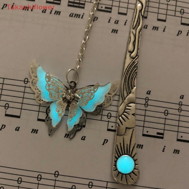 (Takashiflower) Bookmark Bươm Bướm Phát Quang Dùng Làm Thẻ Đánh Dấu Sách Ban Đêm