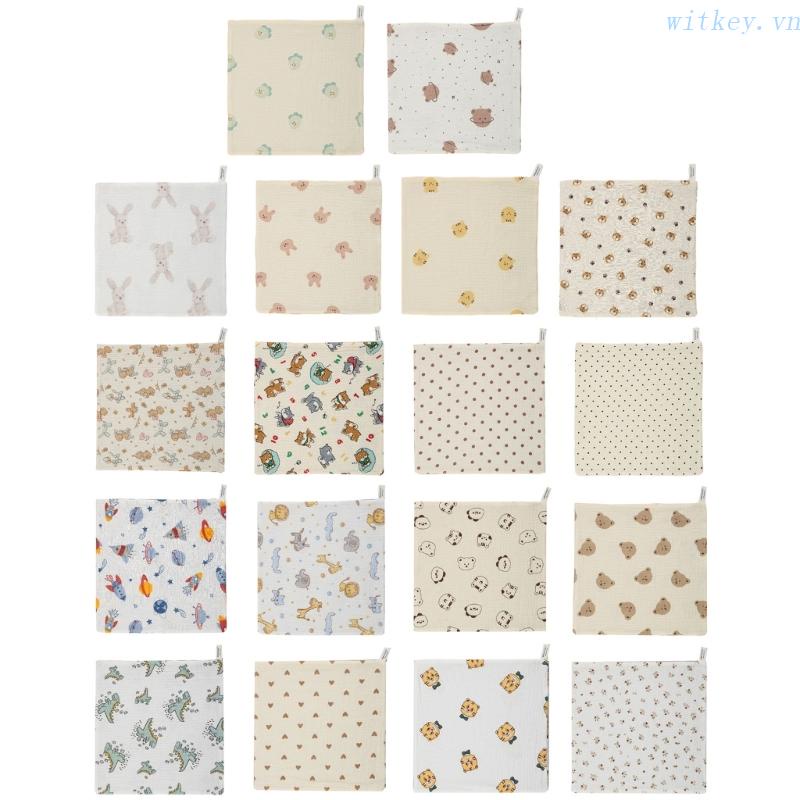 Khăn Lau Mặt Bằng Cotton Nhiều Họa Tiết Có Thể Tái Sử Dụng Cho Bé