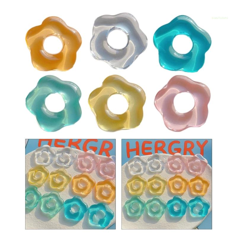 Mặt Dây Chuyền Hình Bông Hoa Nhiều Màu Sắc Dùng Làm Trang Sức DIY