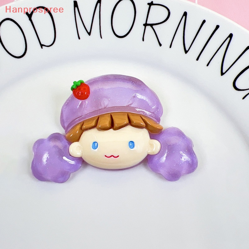 Hanprospree > 1 Kẹp Tóc Resin Resin Phát Quang Hình Cô Gái Bỏng Ngô Đáng Yêu DIY