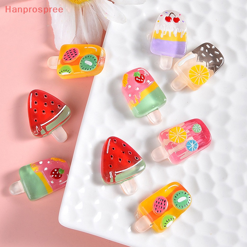 Hanprospree > 10 Miếng Dán Trang Trí Tủ Lạnh / Điện Thoại Hình Que Kem Trái Cây Diy