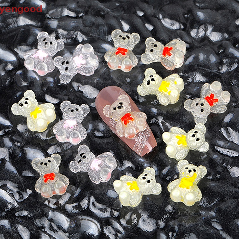 Set 10 Phụ Kiện Trang Trí Móng Tay DIY Hình Que Kem Hoạt Hình Dạ Quang Dễ Thương