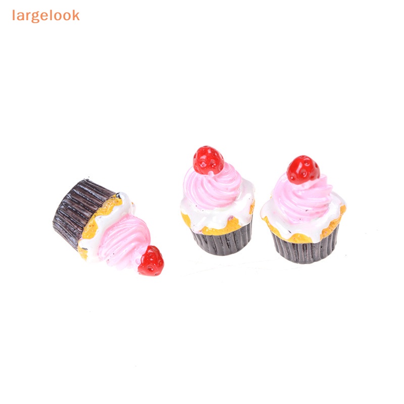 Bộ 3 Mô Hình Bánh Dâu Tây Mini Trang Trí Nhà Búp Bê