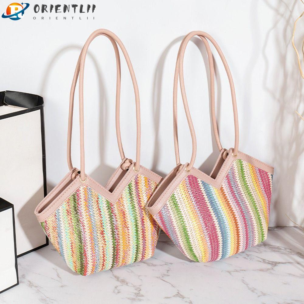 Túi Tote Đeo Vai Dệt Nhiều Màu Sắc Thời Trang Orentlii