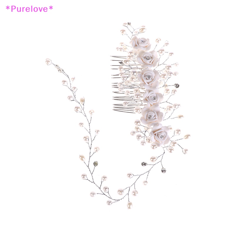 Lược Cài Tóc Hình Hoa Đính Ngọc Trai Nhân Tạo Dành Cho Cô Dâu Mới