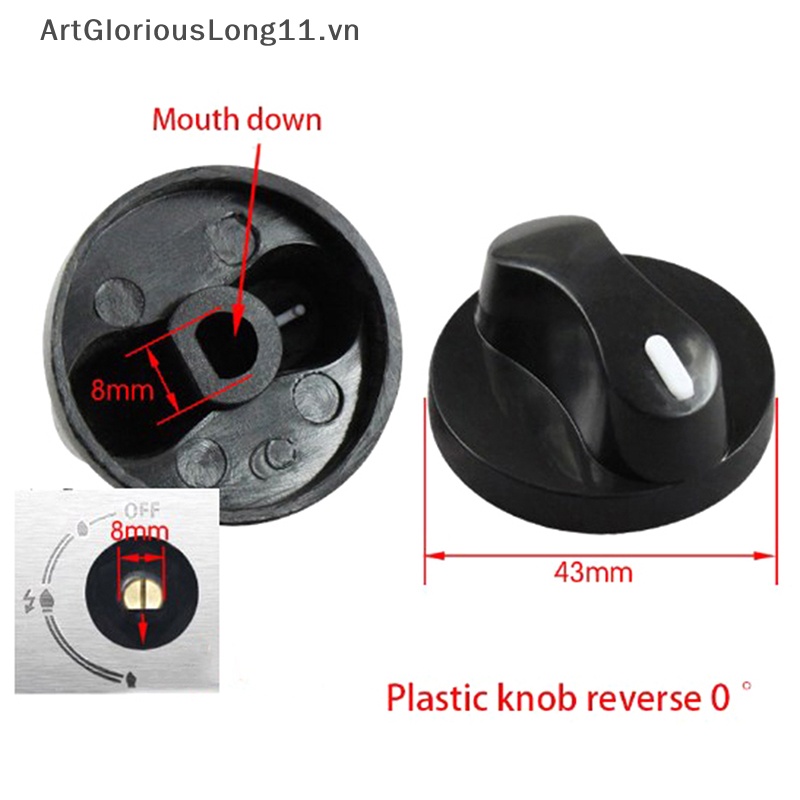 1 Cặp Núm Vặn Bếp gas Bằng Nhựa 8mm Thông Dụng