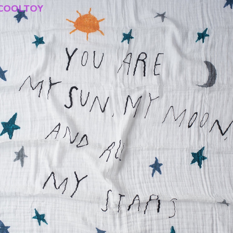 Cooltoy Set 3 Chăn Cotton Họa Tiết Mặt Trời Mặt Trăng Ngôi Sao Muslin Dành Cho Bé Sơ Sinh Hàng Mới Sinh Sản Phẩm Bán Chạy