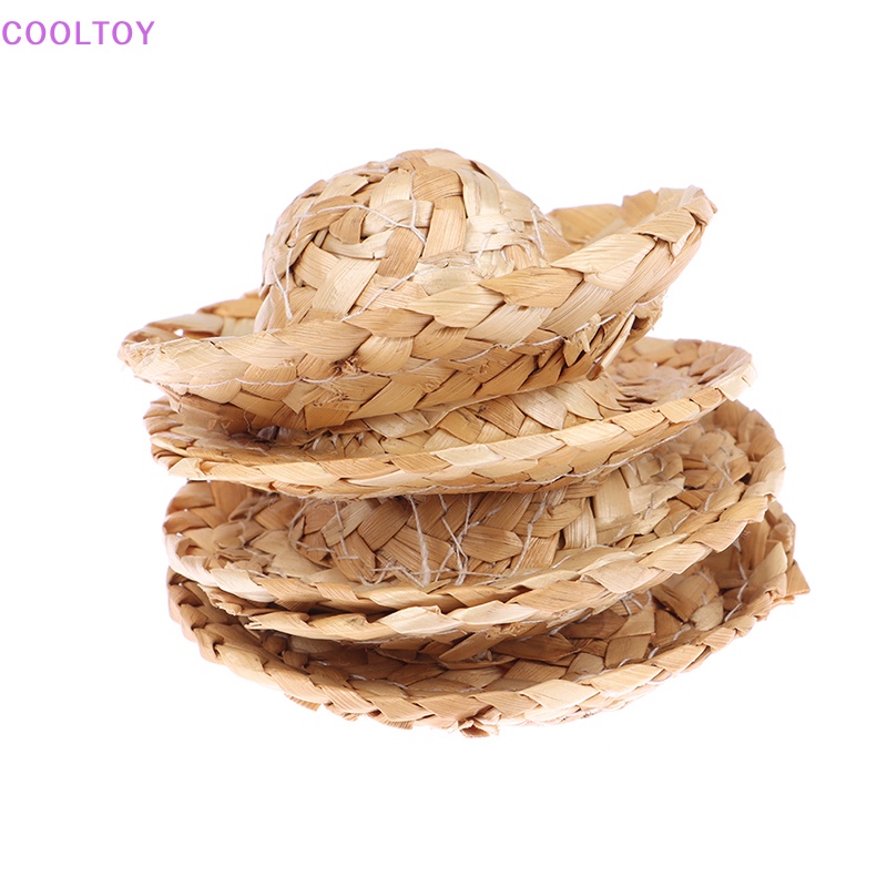 Cooltoy Bộ 2 Nón Rơm Mini 5.5cm Trang Trí Nhà Búp Bê Thu Nhỏ