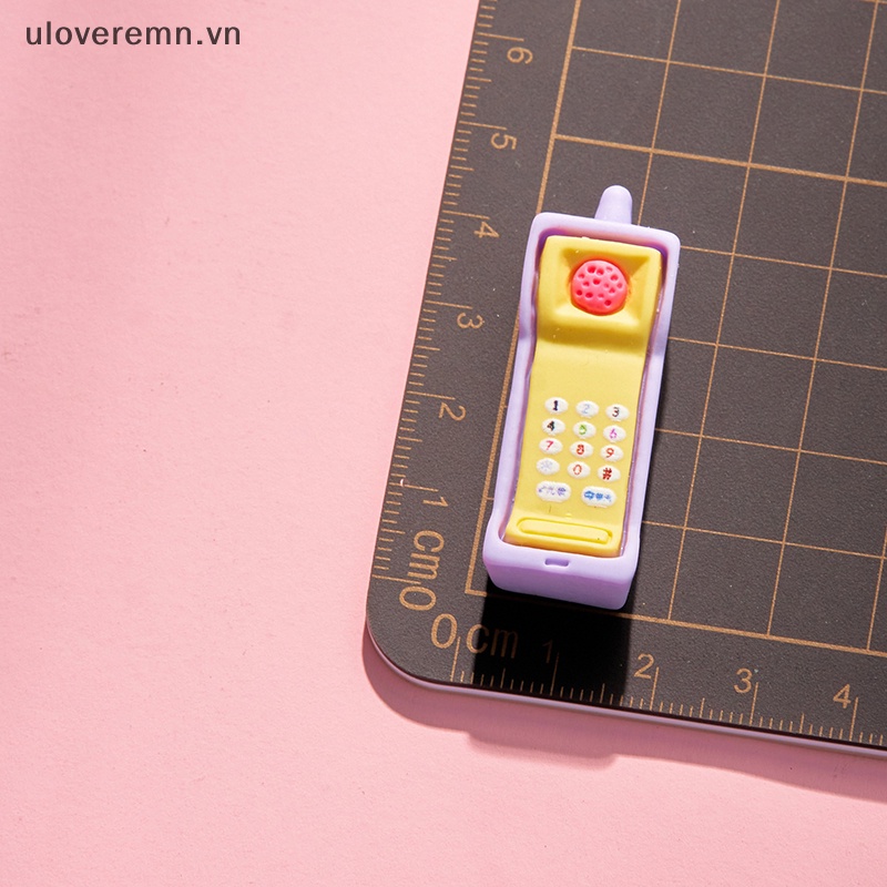 Bộ 2 Mô Hình Điện Thoại Di Động Kiểu Retro Dùng Trang Trí Nhà Búp Bê