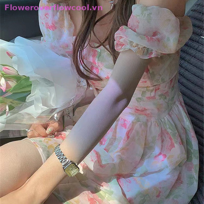 Đầm Hoa Chữ A Tay Phồng Thời Trang Đi Biển