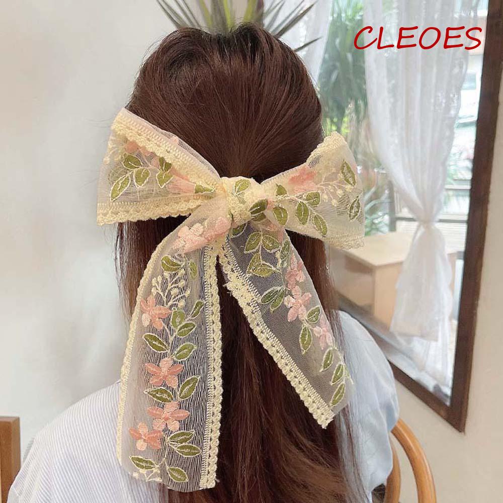 Băng Đô Cài Tóc Thêu Hoa Phong Cách Hàn Quốc Thanh Lịch Cho Nữ