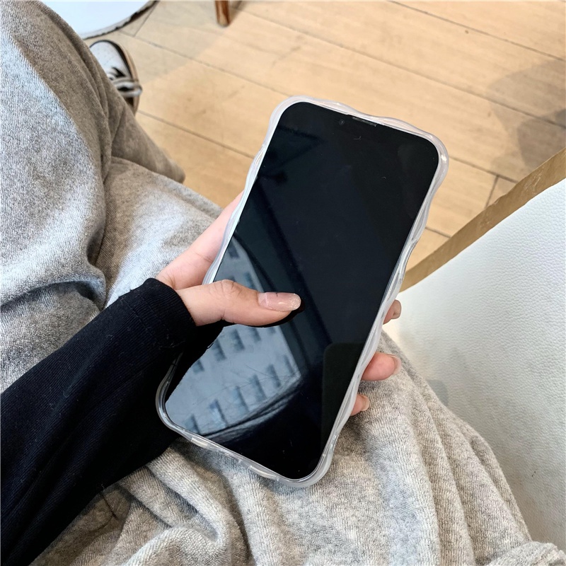 Ốp Điện Thoại TPU Chống Sốc Họa Tiết Hoạt Hình Công Chúa Tuyết Viền Gợn Sóng Cho IPhone 14 13 12 11 Pro Max