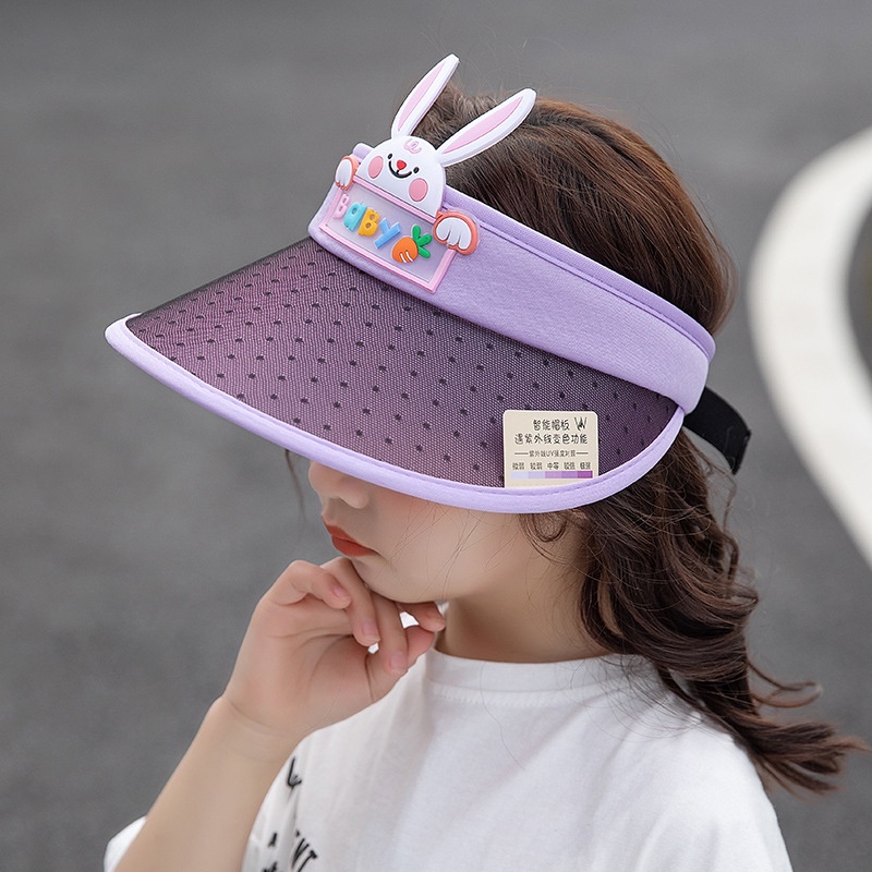 Mũ Chống Nắng Mùa Hè Thoáng Khí Hở Chóp Thay Đổi Màu Sắc Họa Tiết Hoạt Hình Chống Tia Cực Tím Cho Bé