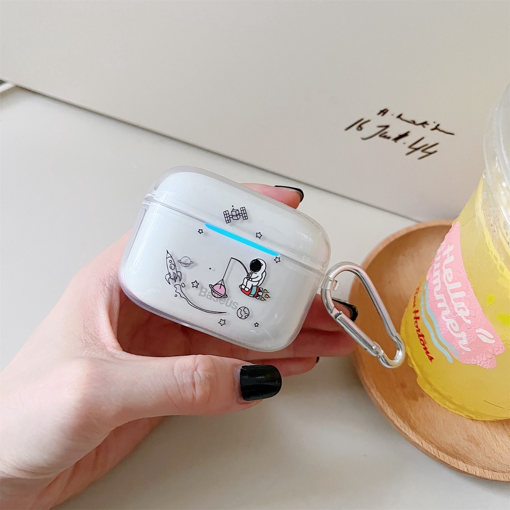 Vỏ Bảo Vệ Hộp Sạc Tai Nghe Bluetooth Không Dây Baseus E9 Bằng TPU Mềm Trong Suốt Đơn Giản