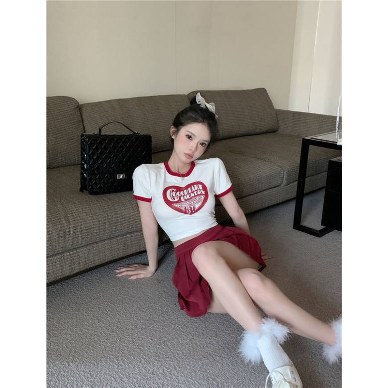 Áo baby tee Thun croptop Nữ Ngắn Tay In Chữ Phong Cách Mùa Hè Thời Trang