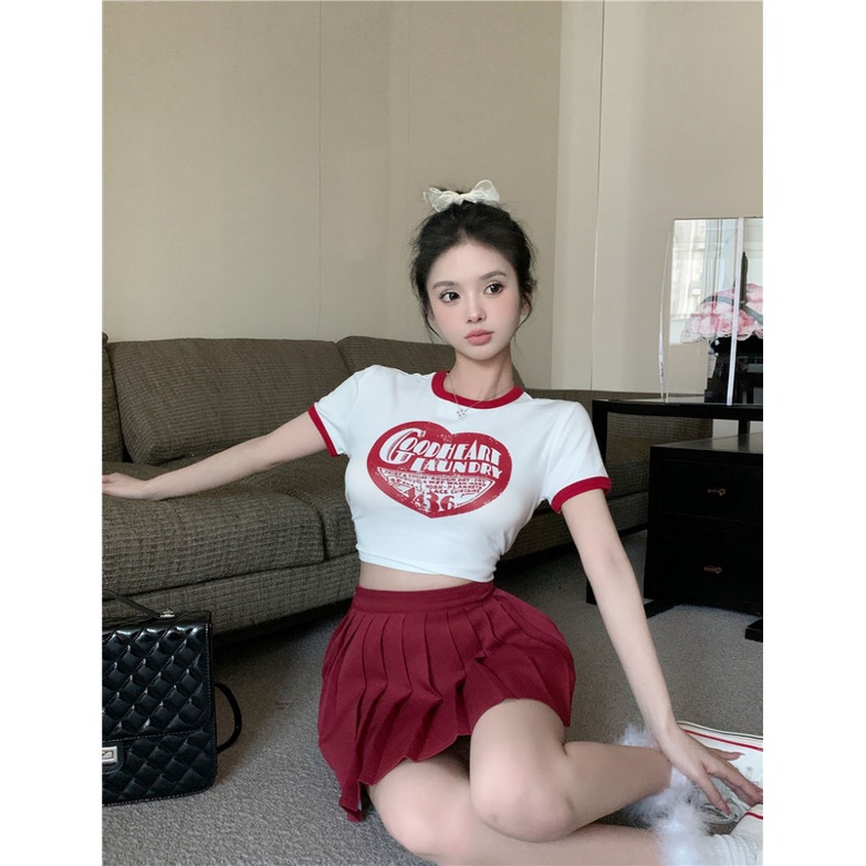 Áo baby tee Thun croptop Nữ Ngắn Tay In Chữ Phong Cách Mùa Hè Thời Trang