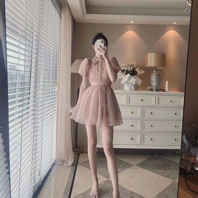 Đầm Công Chúa Tay Phồng Màu Sắc Ngọt Ngào Phong Cách Pháp