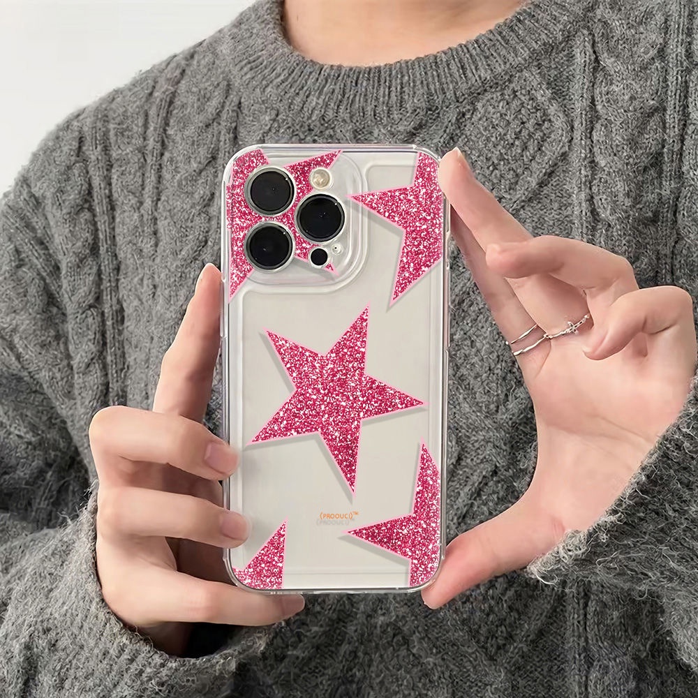 ✅Ốp Điện Thoại Mềm Chống Sốc Họa Tiết Lấp Lánh 6In Cho Iphone 78 6In 14pro max13 1211 plus 5WGW