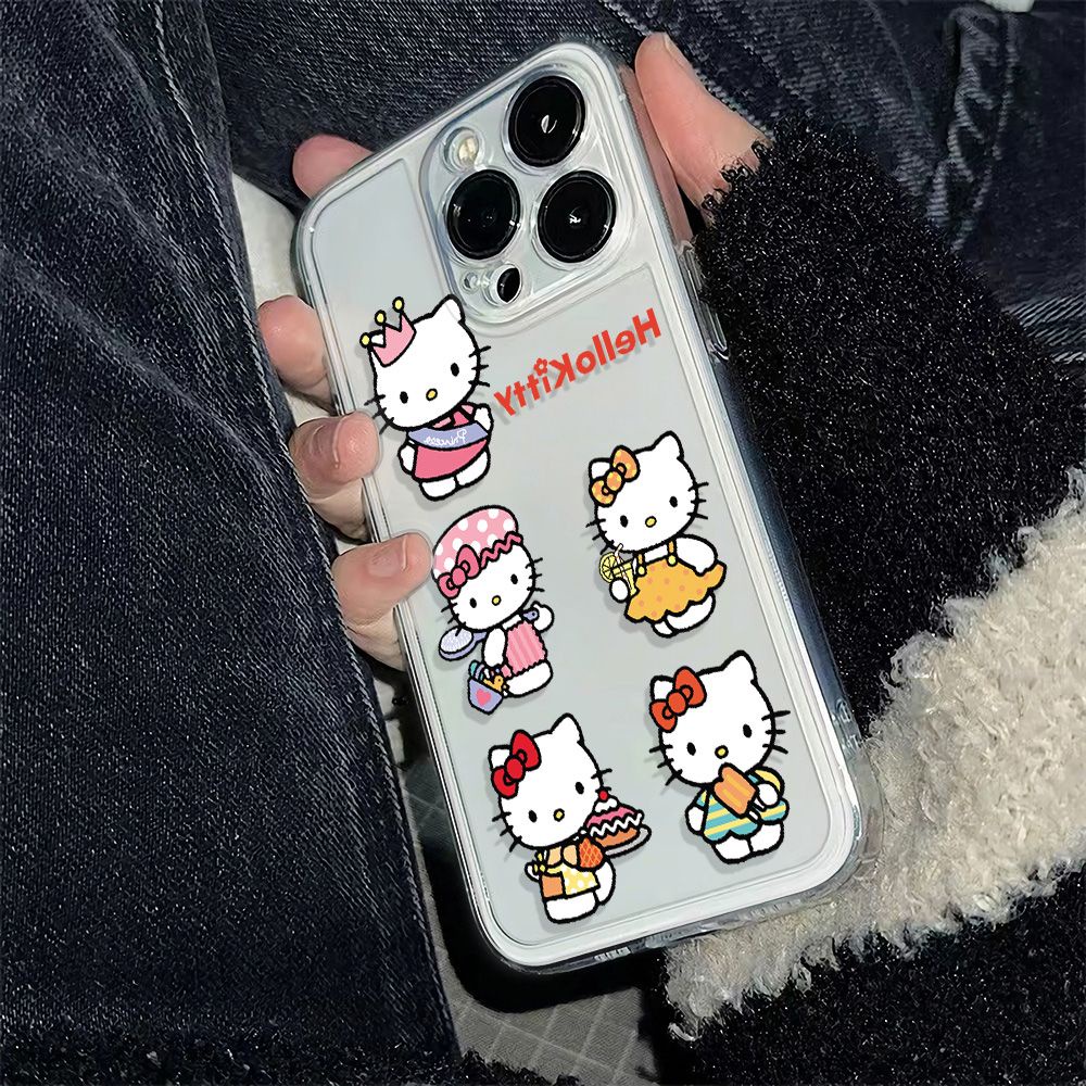 ✅Ốp Điện Thoại Dẻo Họa Tiết Hoạt Hình Hello Kitty Dễ Thương Cho Iphone12 14Promax7811 Style 6In13Plus