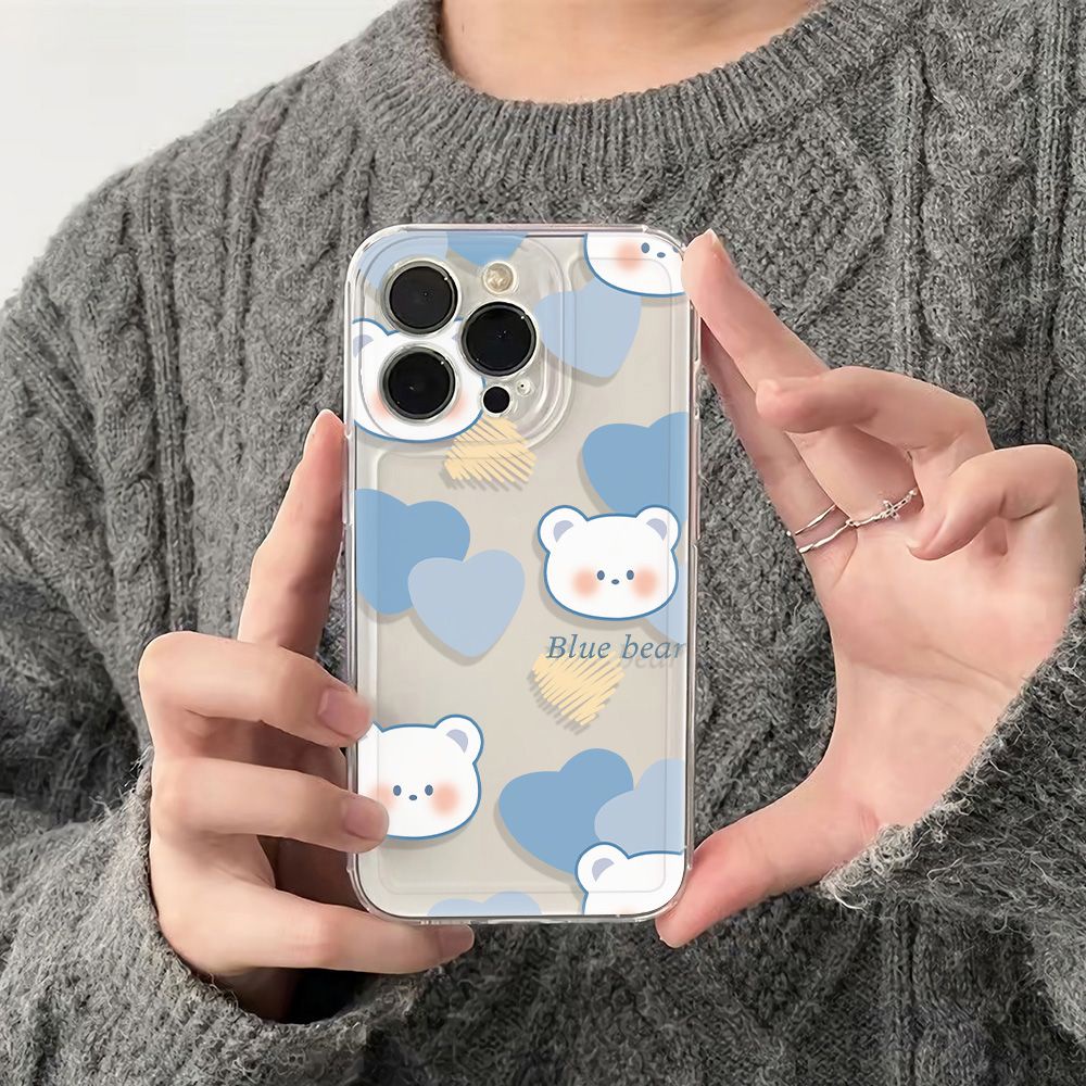 ✅Ốp Điện Thoại Mềm Chống Sốc In Hình Gấu 6In Đơn Giản Cho Iphone 14pro 11 max 1213 78