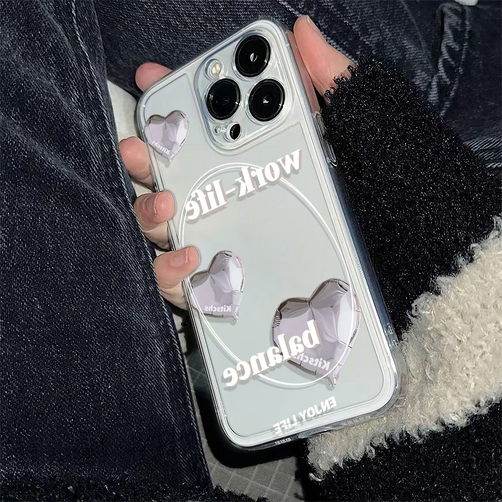 ✅Ốp Điện Thoại Dẻo Họa Tiết Trái Tim &amp; Bong Bóng Đơn Giản Chống Sốc Cho Iphone12Plus 13 7811Iphone12Pro max 14pro 6In 1