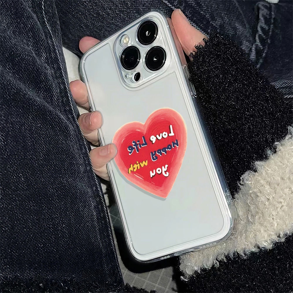 ✅Ốp Điện Thoại Mềm Chống Sốc Họa Tiết Trái Tim 78 plus 13 Phong Cách Đơn Giản Cho Iphone 1214Pro Max116In