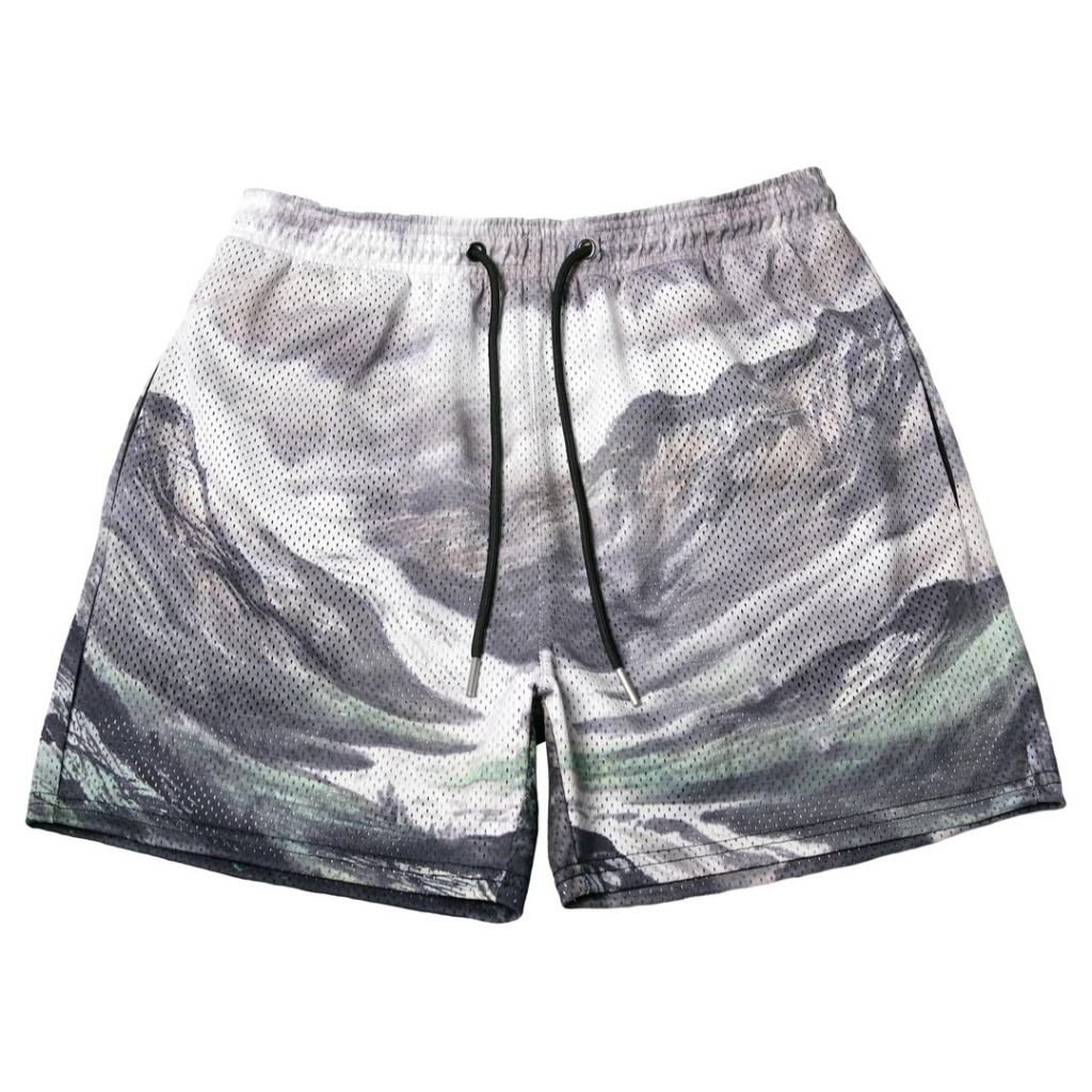 Quần Short Thể Thao In Họa Tiết Kỹ Thuật Số Phối Lưới Thoáng Khí Thời Trang Mùa Hè Cho Nam