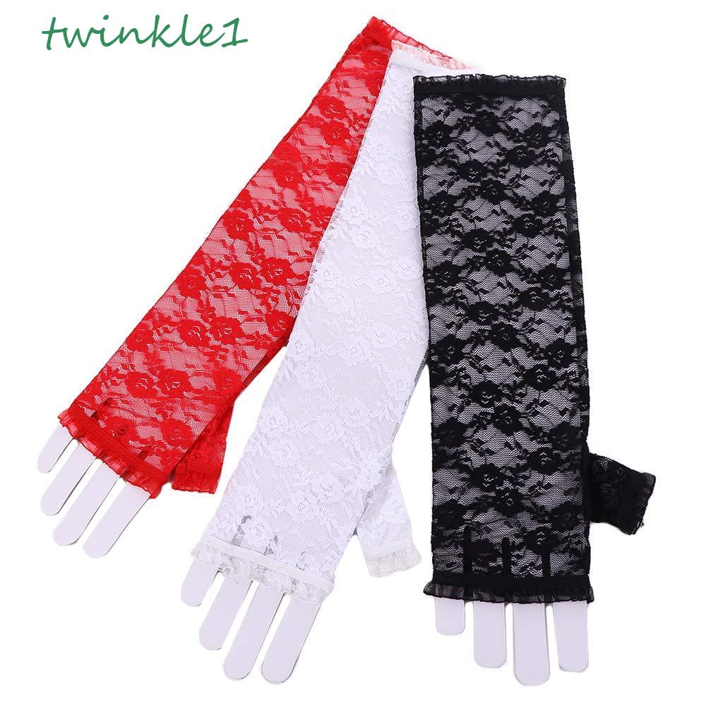 Găng Tay Ren Xỏ Ngón Trong Suốt Phong Cách Lolita