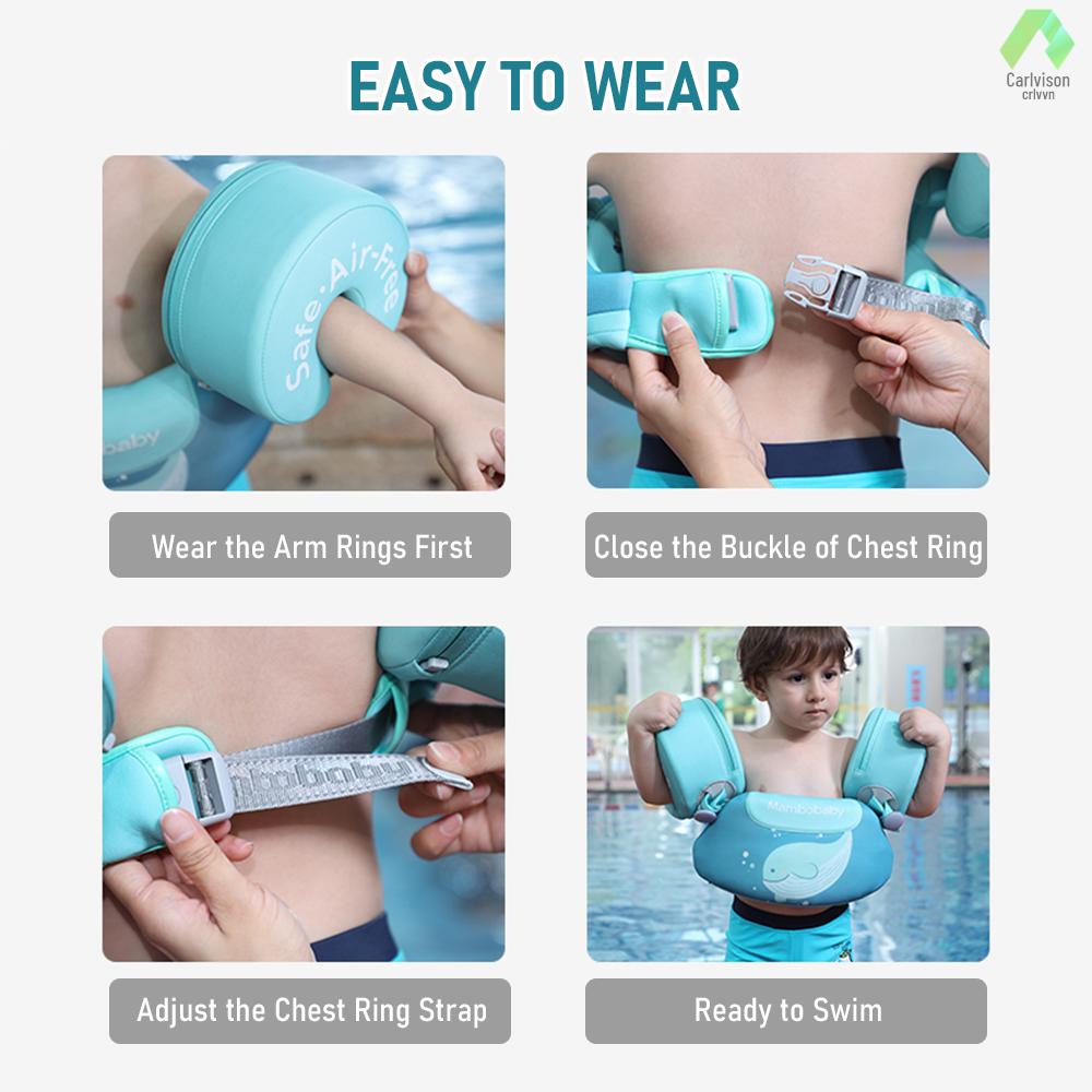 Áo Phao Bơi 3 Trong 1 Không Bơm Hơi Cho Bé Từ 3-6 Tuổi