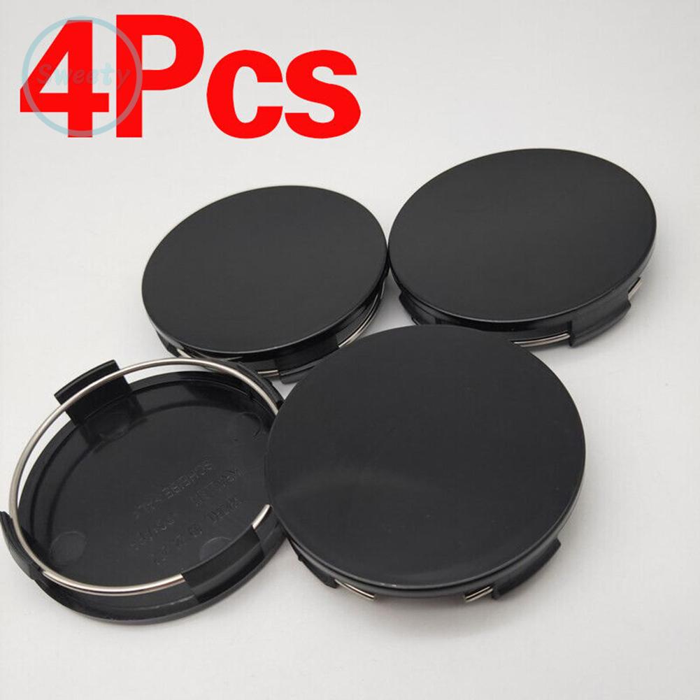 Set 4 Nắp Đậy Trục Bánh Xe Hơi 59mm / 65mm Bằng ABS Màu Đen Chuyên Dụng