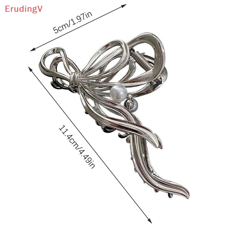 Kẹp Tóc Càng Cua Màu Vàng / Bạc Phối Dây Ruy Băng Thời Trang Cho Nữ