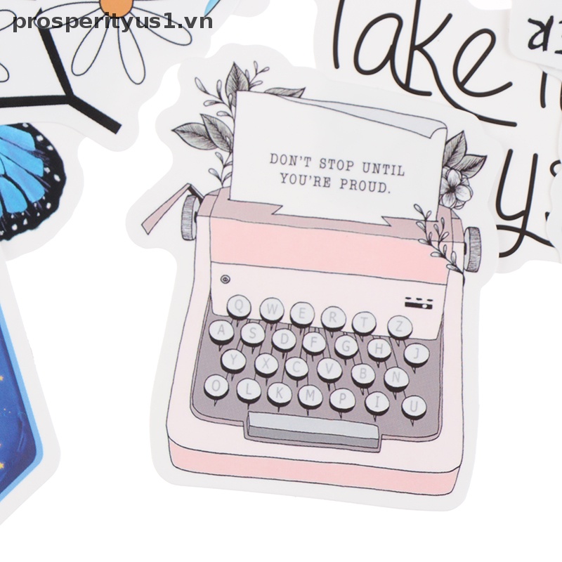 1 [prosperityus1] 100 Miếng Dán Vinyl Chống Nước Trang Trí Xe Hơi Laptop