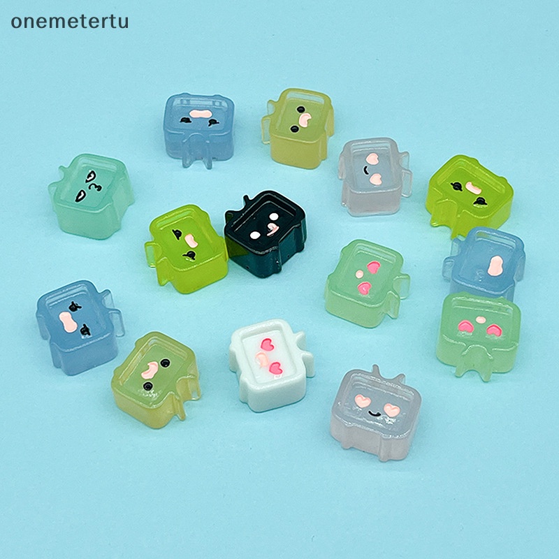 Set 5 Tượng Resin Mini Hình Tv Hoạt Hình Màu Dạ Quang Dễ Thương Trang Trí Bảng Điều Khiển Xe Hơi / Nhà Cửa